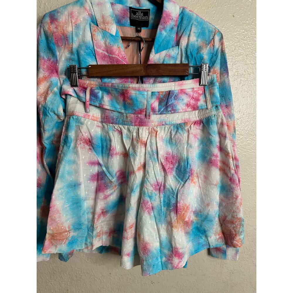 Alla Berman Kiki Blazer Amanda Short Set Tie Dye Womans XS/S NWT - Picture 6 of 12